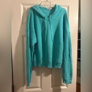 525 America Aqua Knit Sweater